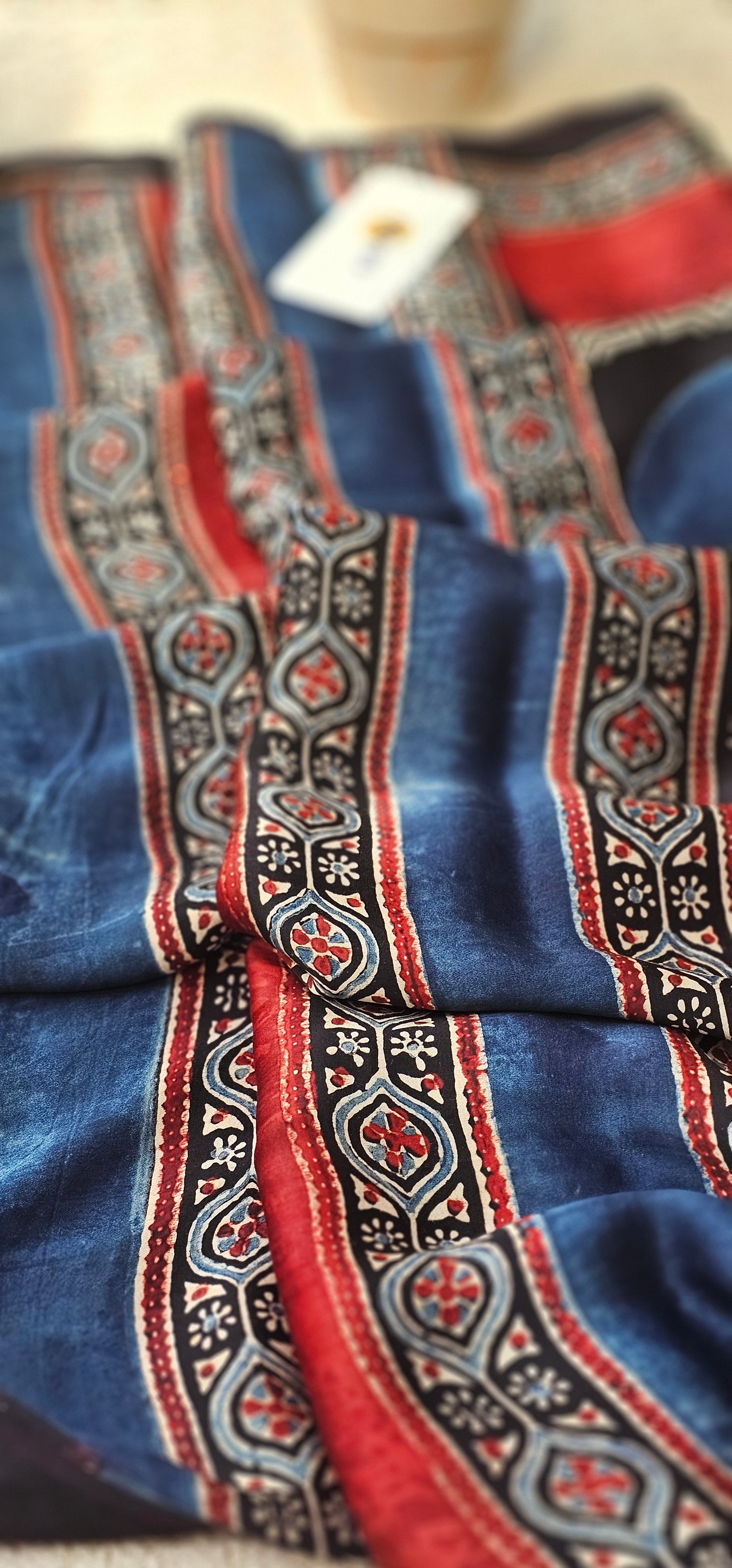 A perfect blend of tradition and luxury, our hand block printed modal silk sarees are crafted by skilled artisans using natural dyes and age-old techniques.
