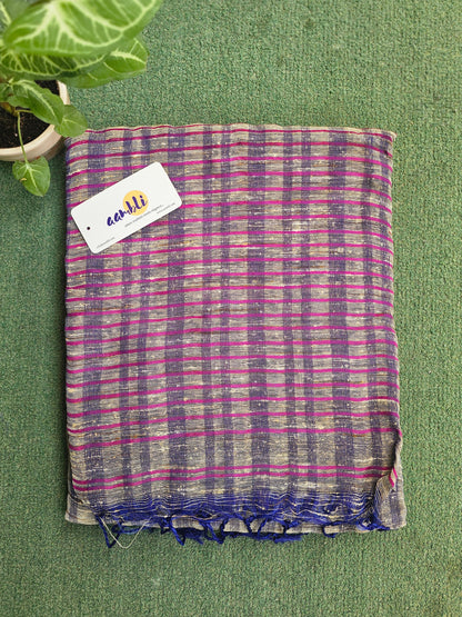 Purple Handloom Ghicha Saree