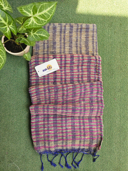 Purple Handloom Ghicha Saree
