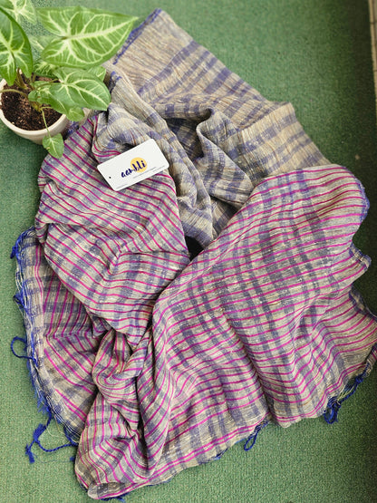 Purple Handloom Ghicha Saree
