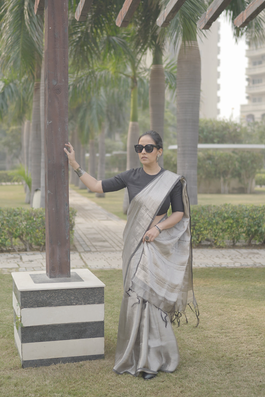 Silver silk Tissue brocade