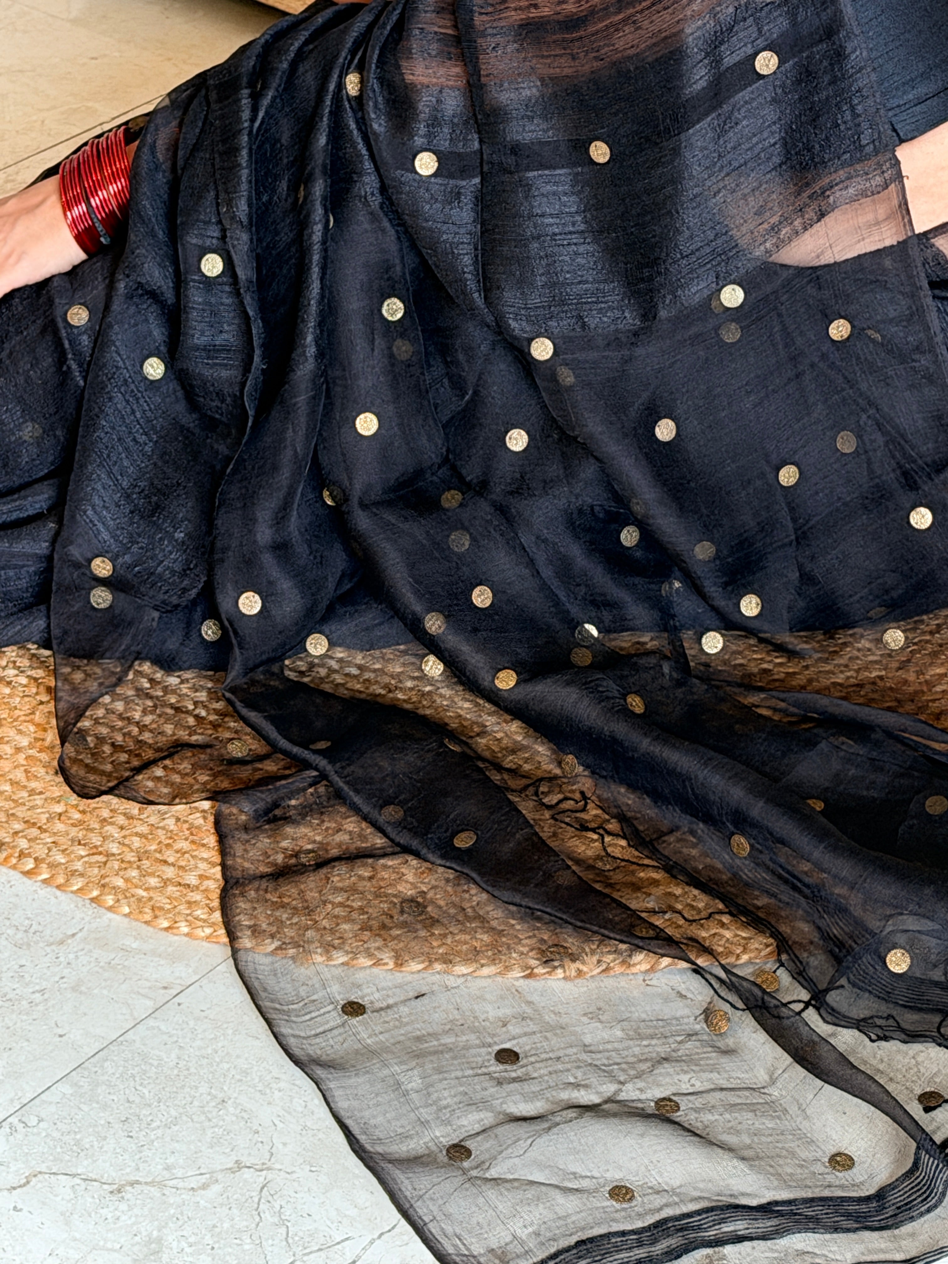 Black Matka Silk Saree