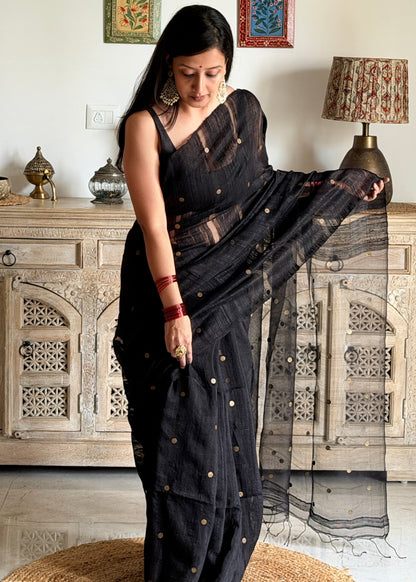Black Matka Silk Saree