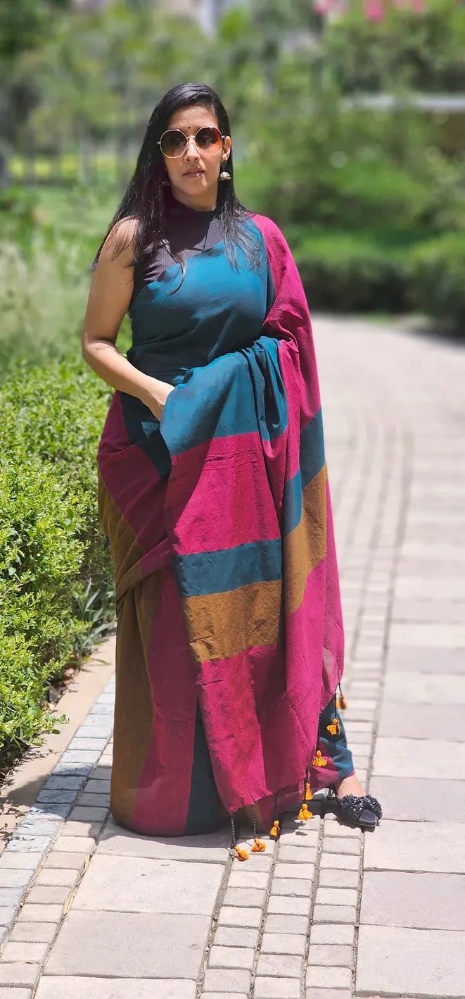Rang birangi handloom cotton saree